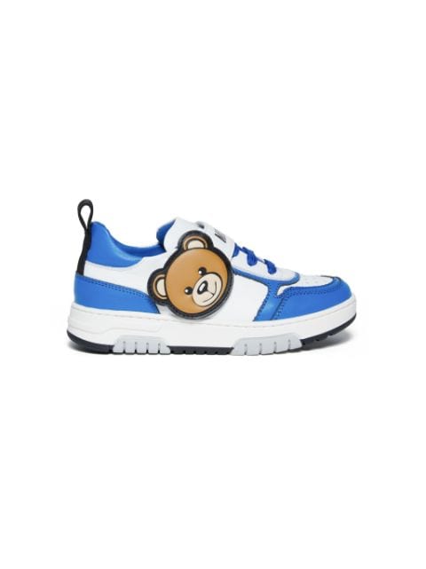 Teddy-patch leather sneakers