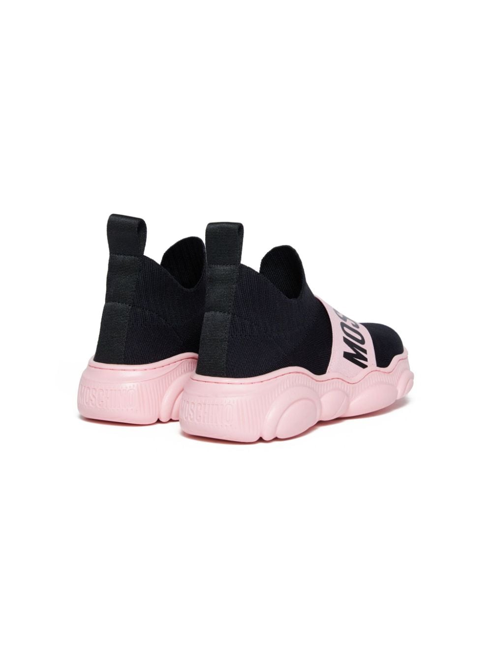 Shop Moschino Teddy Logo-print Sock Sneakers In Black