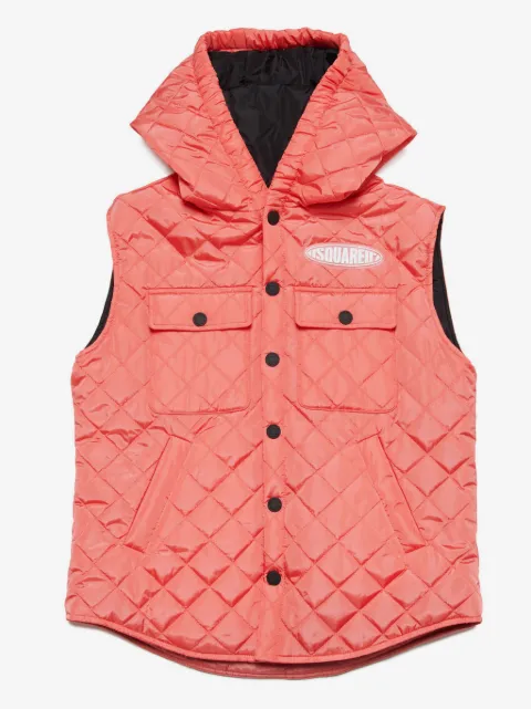 DSQUARED2 KIDS quilted hooded vest 