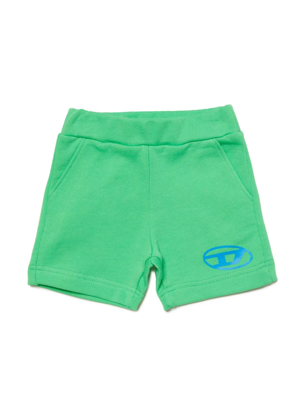 Diesel Logo-print Cotton Shorts In Green