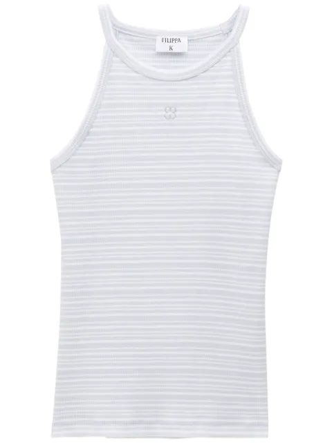 Filippa K monogram-embroidered striped organic cotton tank top