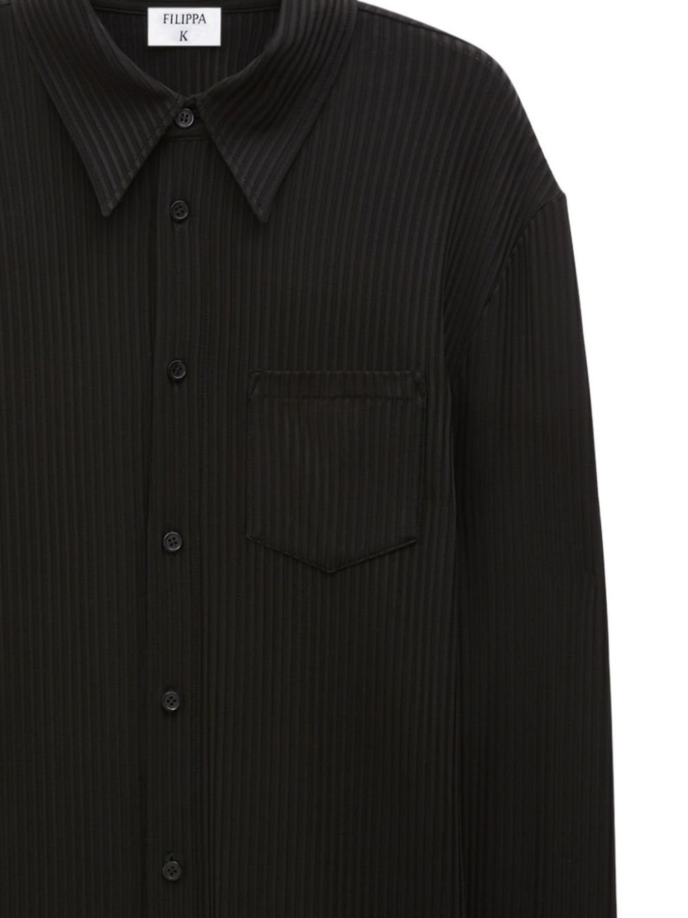 Shop Filippa K Shiny Ribbed Shirt In Black