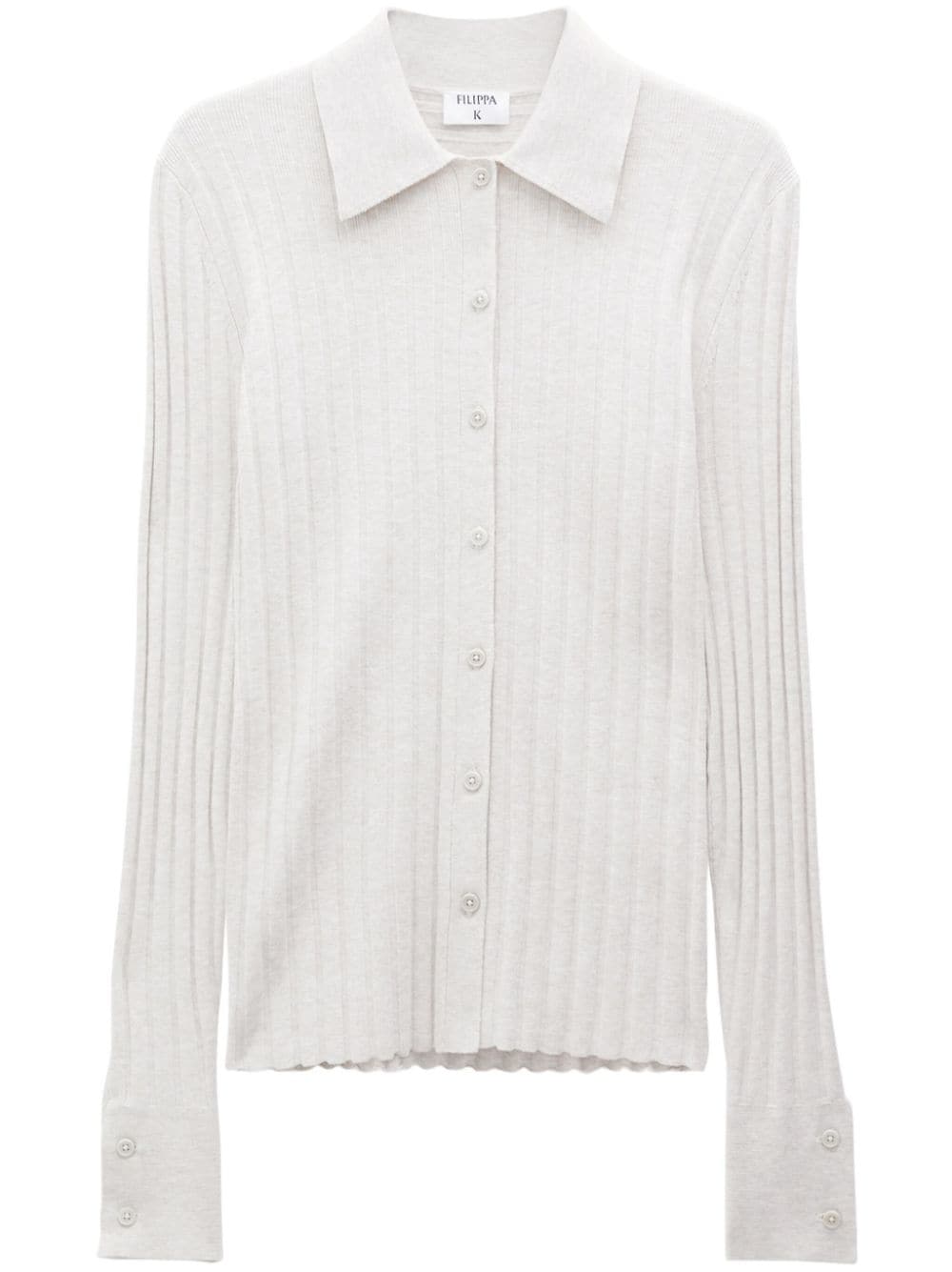 ribbed-knit mélange shirt