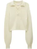 Filippa K lace-up spread-collar jumper - Neutrals