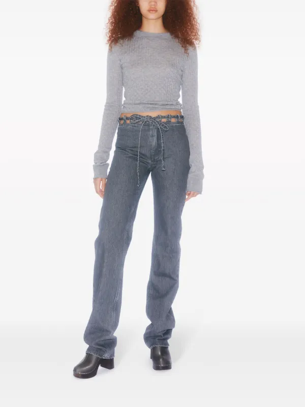 Filippa K lace-waist straight-leg Jeans | Grey | FARFETCH