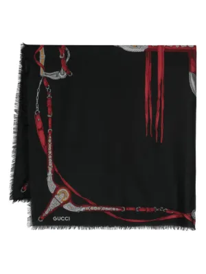 Givenchy Pre-Owned 1980s Geometric Pattern Wool Scarf | Red | FARFETCH