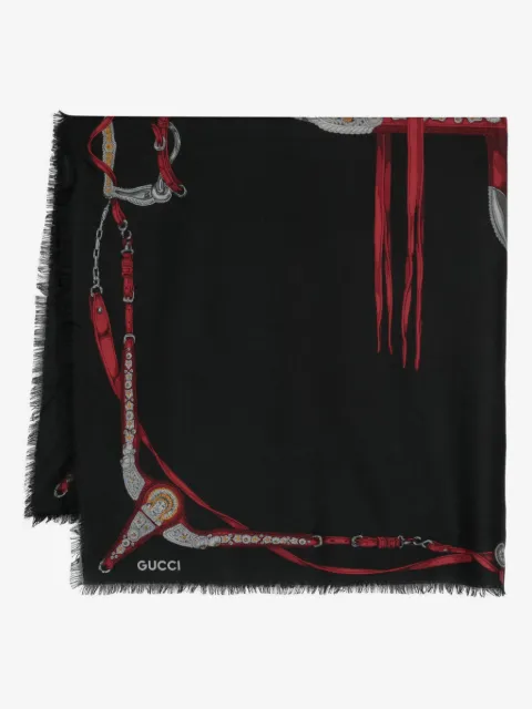Gucci Pre-Owned 1970s saddle-print wool scarf