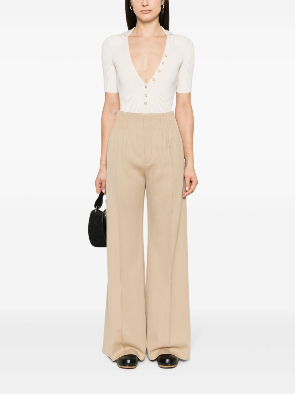 Chloé seam-detail wide-leg Trousers - Farfetch