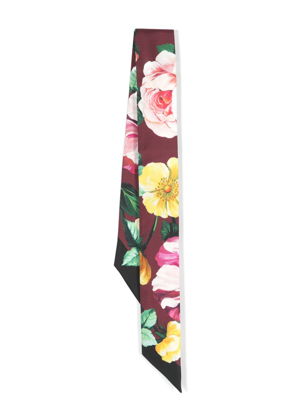 floral-print silk bandeau scarf