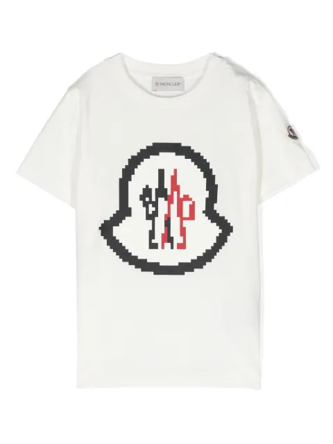 Moncler Enfant pixelated-print cotton T-shirt