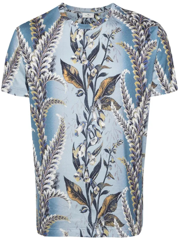 ETRO｜エトロ　フラワープリントTシャツ　花柄　ボタニカル柄 ETRO｜エトロ フラワープリントTシャツ 花柄 ボタニカル柄 トップス