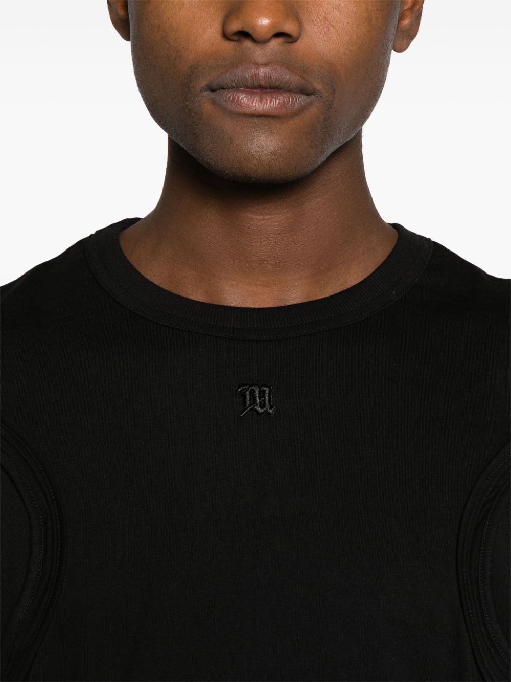 Shop Misbhv Logo-embroidered Cotton T-shirt In Black