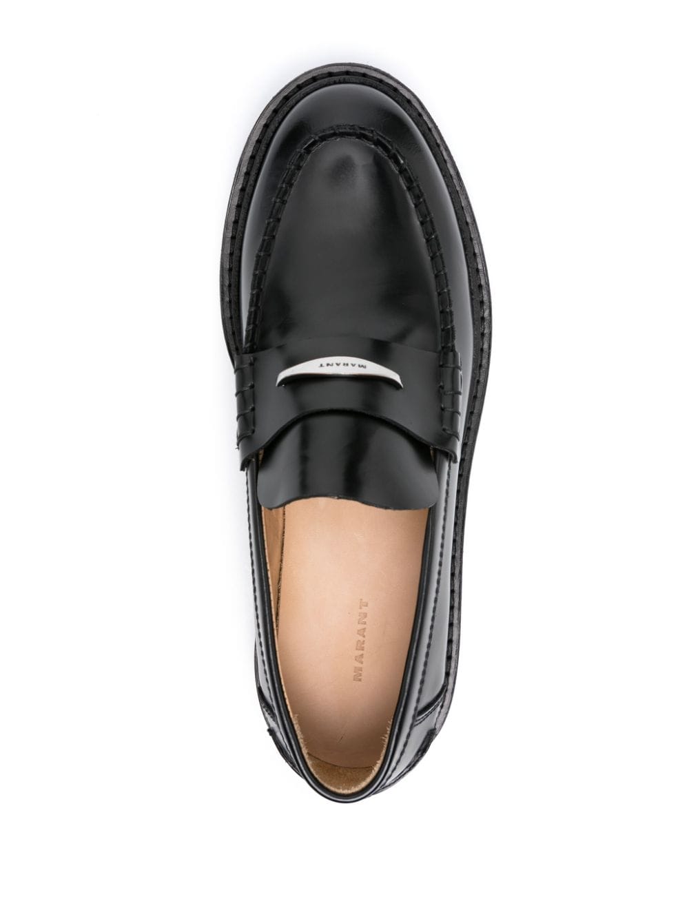 Shop Isabel Marant Frezzah Leather Loafers In Black