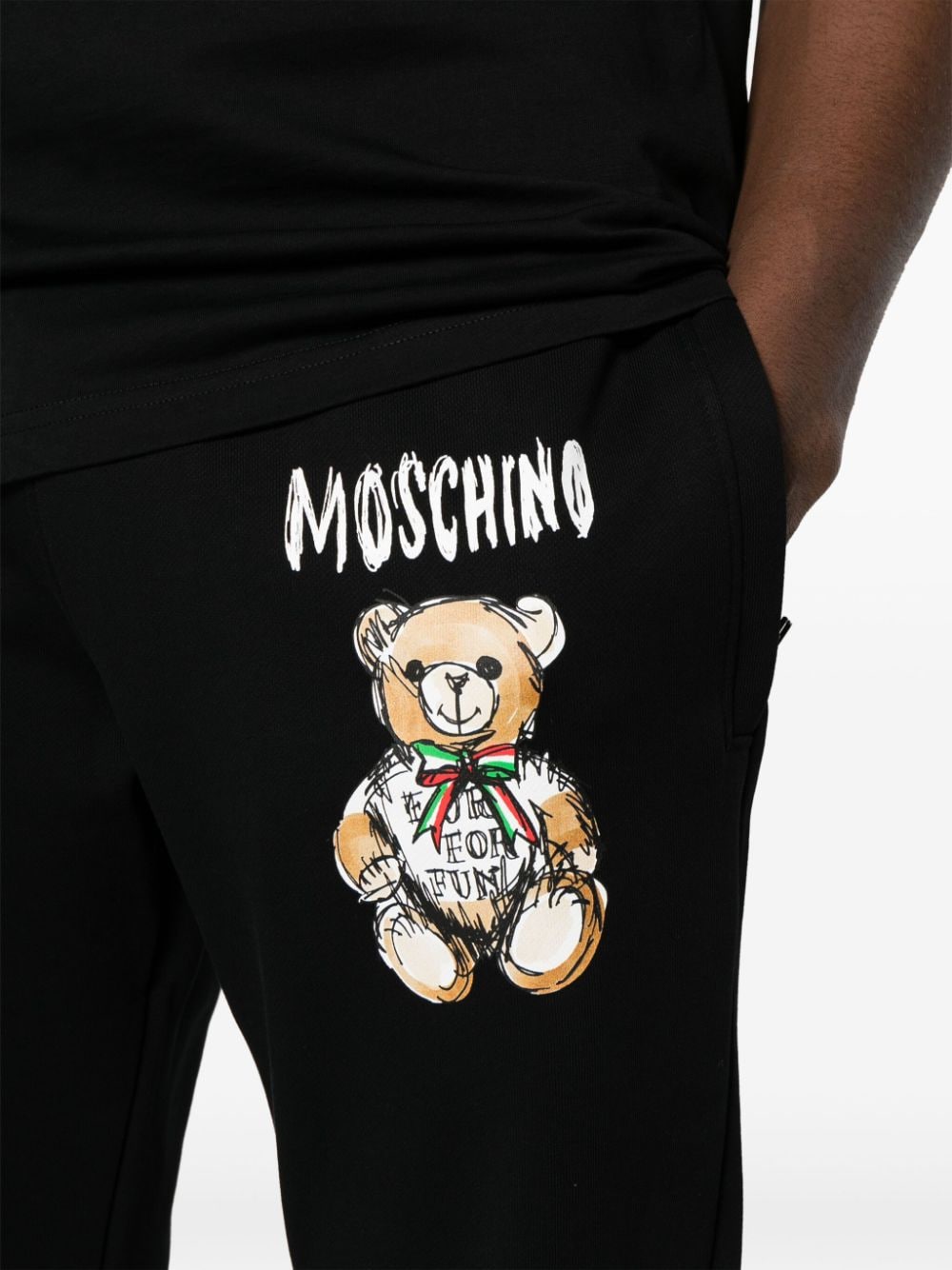 Moschino Trainingsbroek met teddybeerprint Zwart
