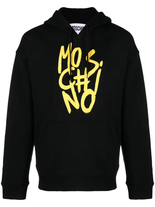 パーカー・フーディ Moschino Black Cotton Hoodie Logo Print 22462119_52423877_600.jpg