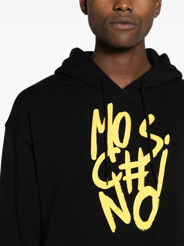 Moschino logo-print Cotton Hoodie | Black | FARFETCH