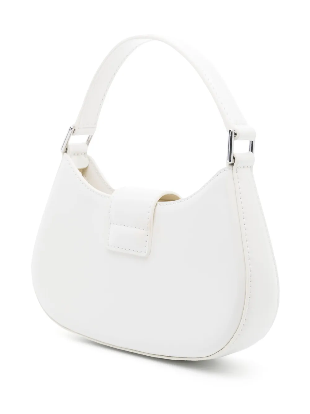 Shop Self-portrait Crescent Bow Leather Tote Bag In 中性色