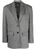 ANINE BING herringbone single-breasted blazer - Black
