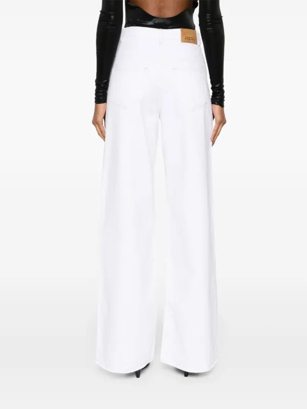 ISABEL MARANT Lemony high-rise wide-leg Jeans | White | FARFETCH