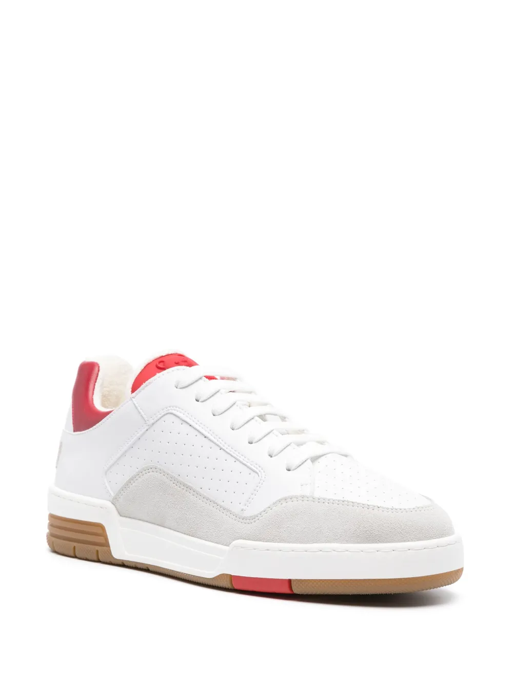 Moschino embroidered-logo panelled trainers - Wit
