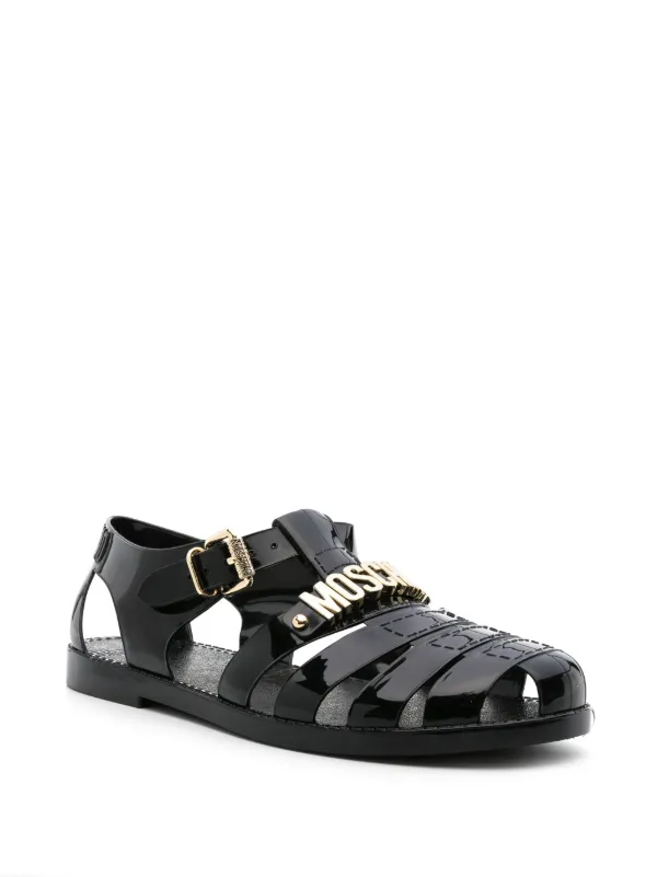Moschino jelly sandals store with lettering logo