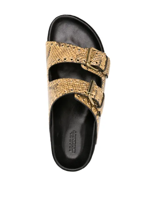 ISABEL MARANT Lennyo lizard-skin leather sandals SD0118FAB1B13S - 3