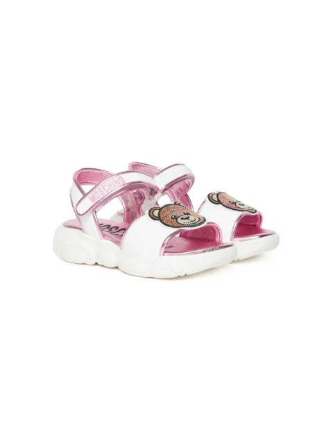 Moschino Kids sandalias con parche Teddy