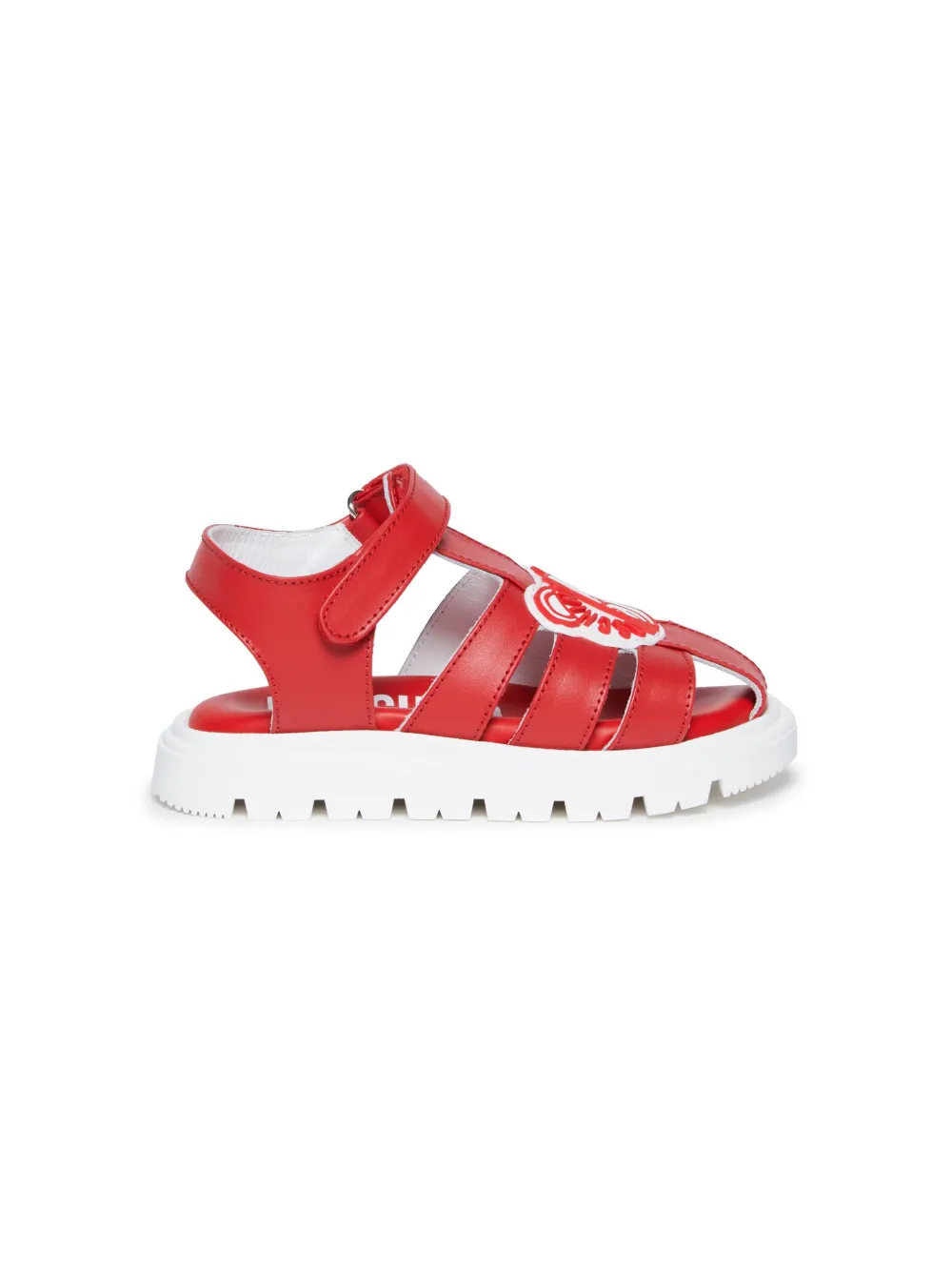 Moschino Kids Teddy Bear leren sandalen - Rood