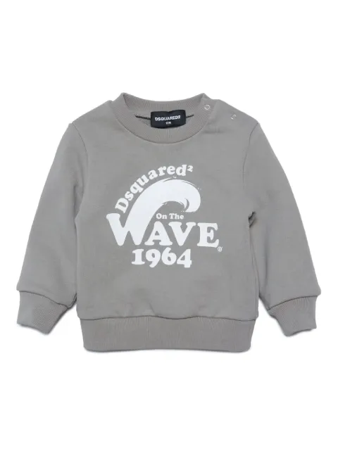 DSQUARED2 KIDS Wave-print crew-neck sweatshirt
