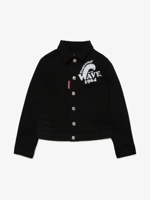 DSQUARED2 KIDS chamarra de mezclilla con estampado Wave