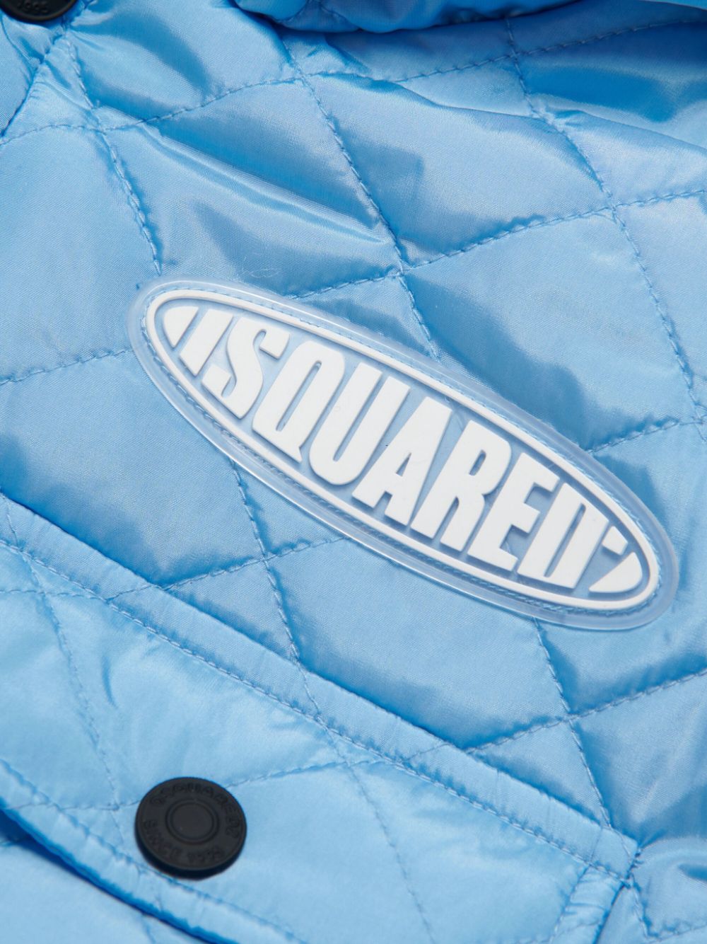Shop Dsquared2 Quilted Hooded Vest In Blue