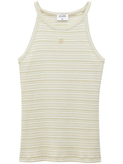 Filippa K monogram-embroidered striped organic cotton tank top