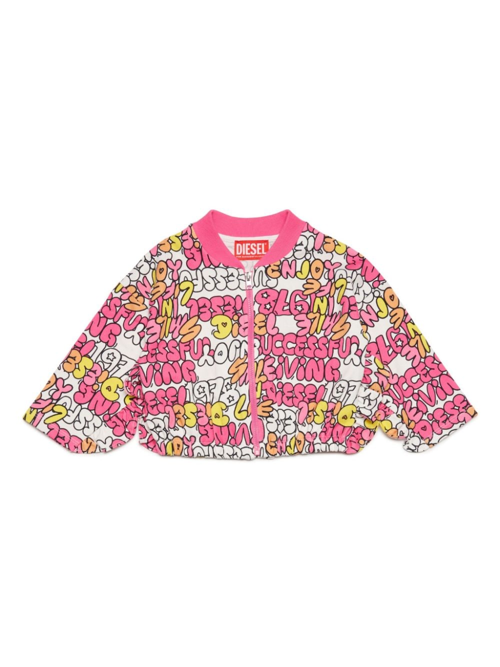 Image 1 of Diesel Kids bubble-text zip-up sweatshirt