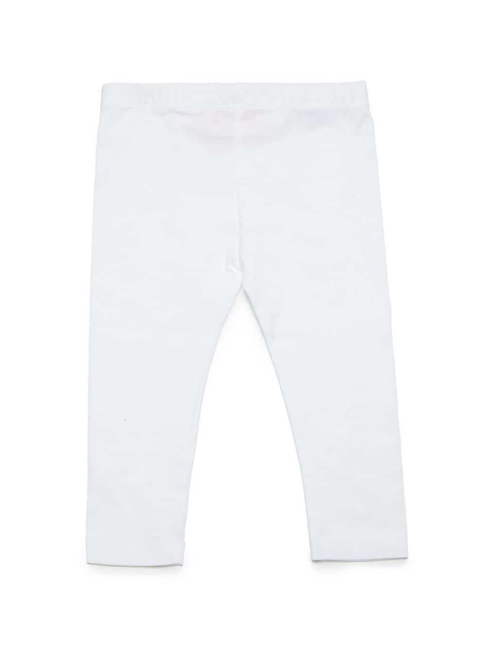 Shop Diesel Logo-print Cotton Leggings In White