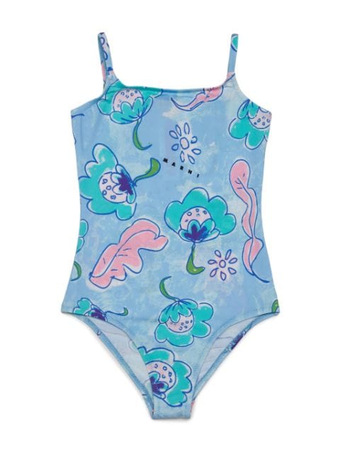 Marni Kids Marina floral-print swimsuit