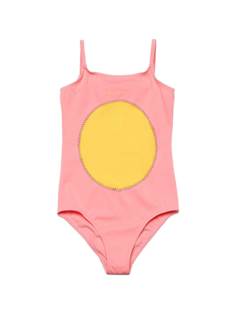 Marni Kids' Circle-motif Panelled Swimsuit In Pink