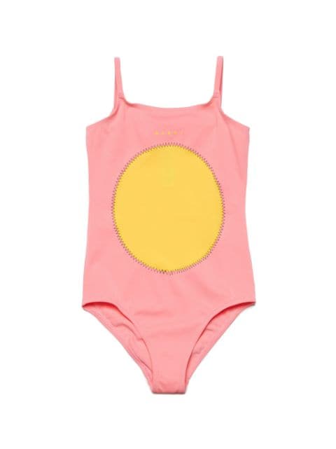 Marni Kids circle-motif panelled swimsuit