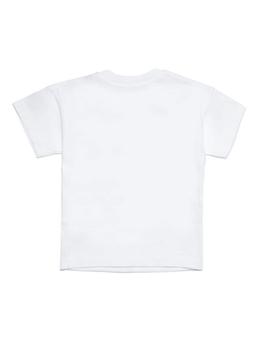 Diesel Kids Katoene T-shirt met print Wit