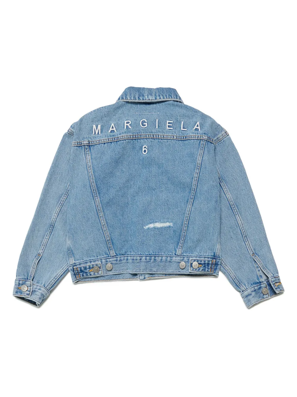 Image 2 of MM6 Maison Margiela Kids logo-embroidered denim jacket