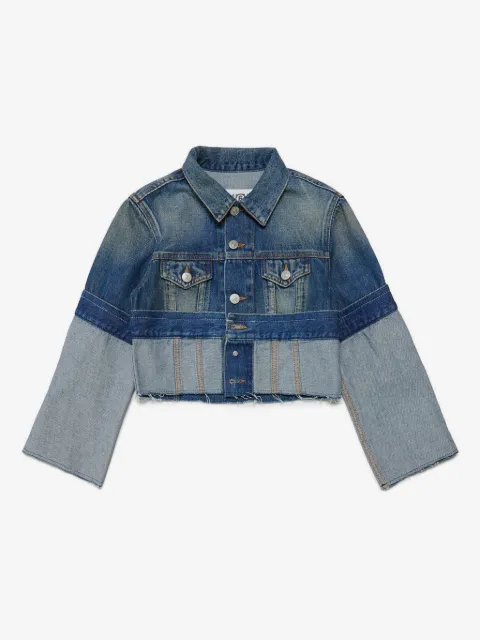 MM6 Maison Margiela Kids Re-cut shaded denim jacket