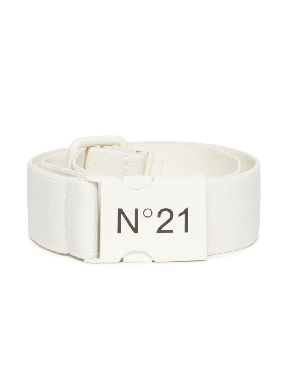 Nº21 Kids Elastische riem met logoprint Wit