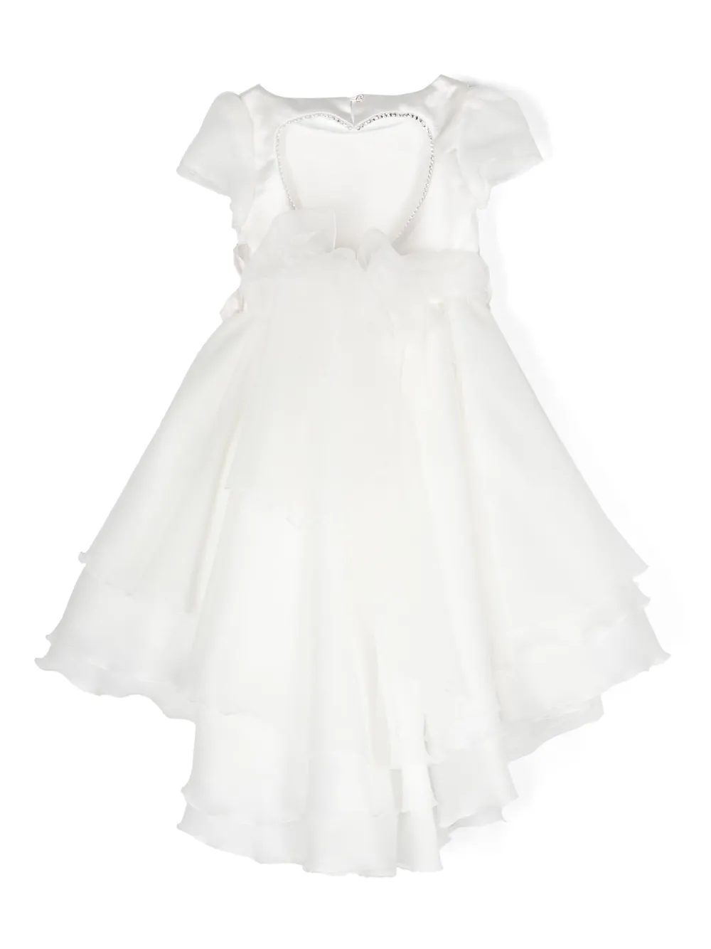 Monnalisa belted cut out-detail dress - Wit