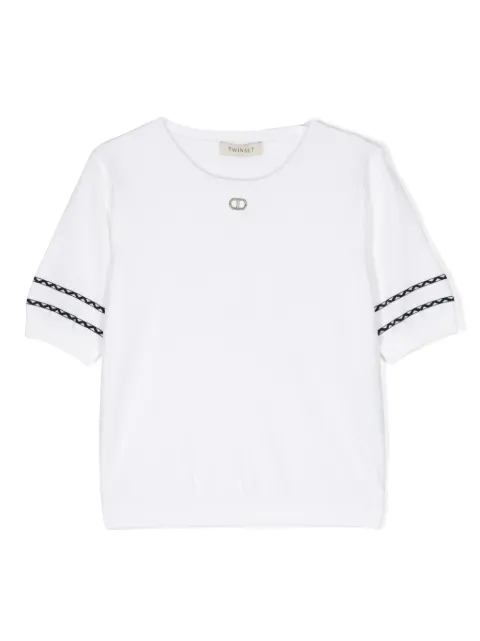 TWINSET Kids logo-plaque short-sleeve jumper