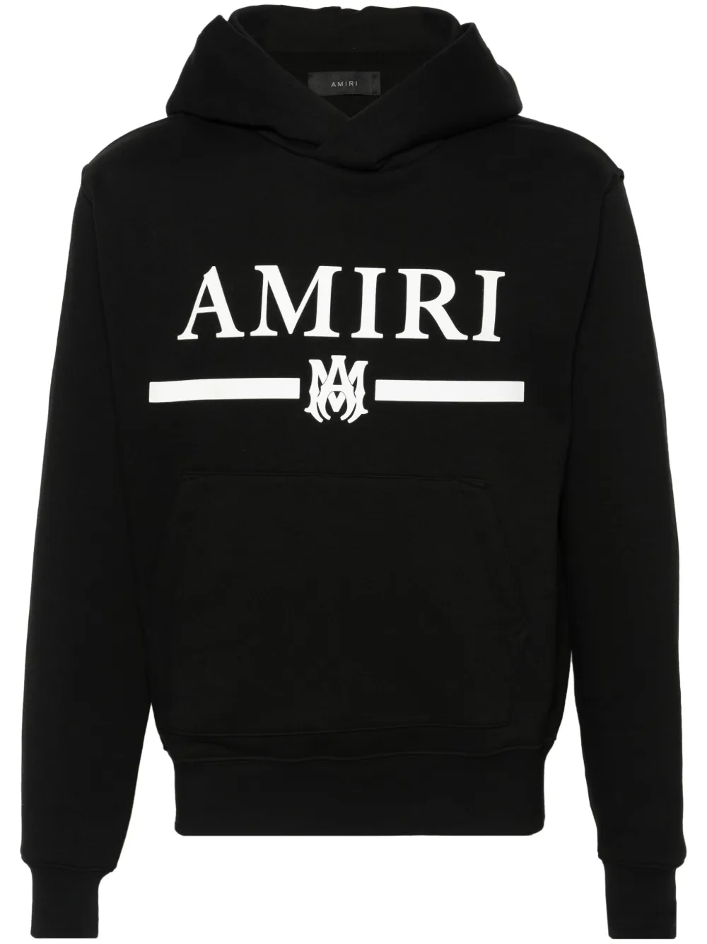 Shop Amiri Logo-print Cotton Hoodie In Black