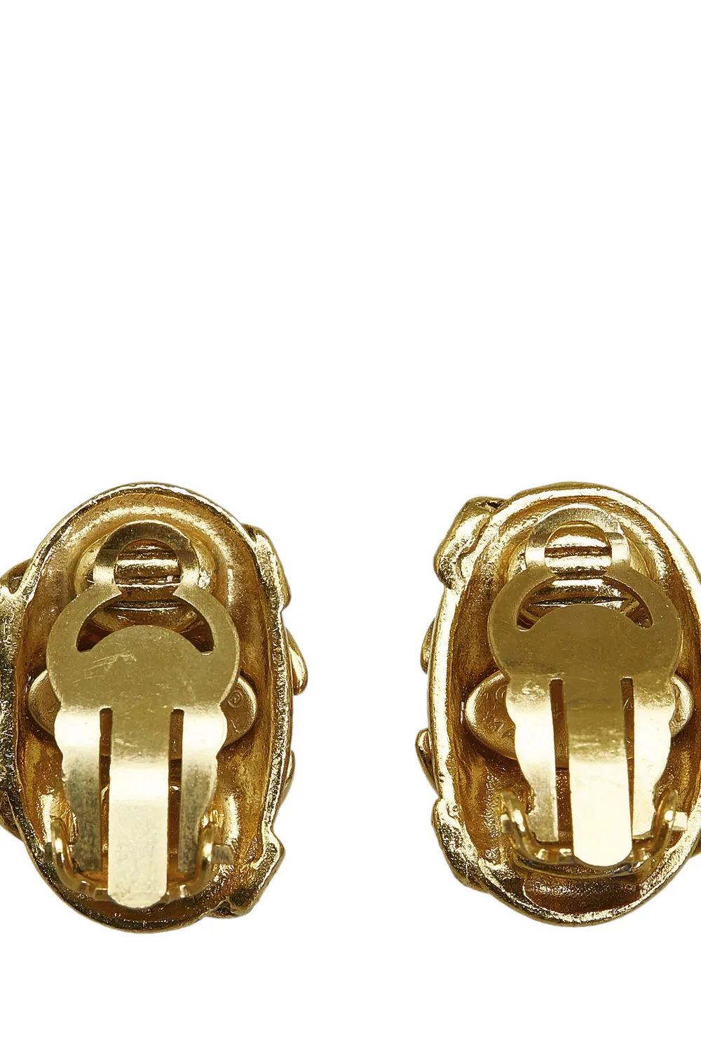 CHANEL Pre-Owned Oorclips met CC-reliëf - Goud