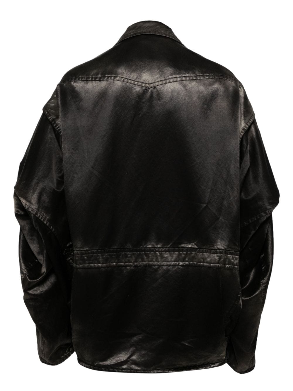 Shop Miharayasuhiro Raiders Satin-weave Biker Jacket In Black