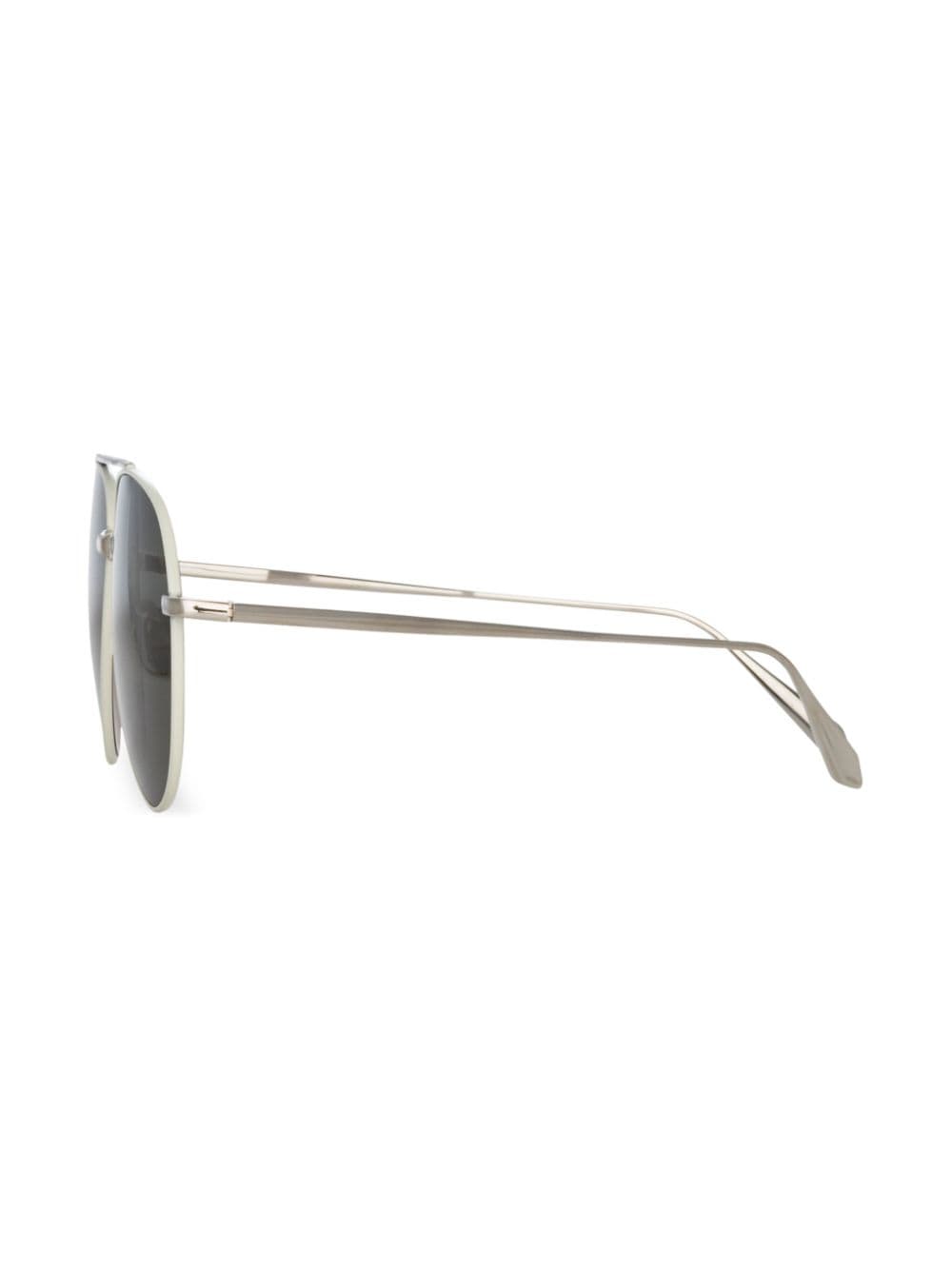 Shop Linda Farrow Marcelo Pilot-frame Sunglasses In White