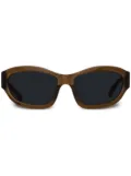 Linda Farrow x Dries Van Noten geometric-frame sunglasses - Brown