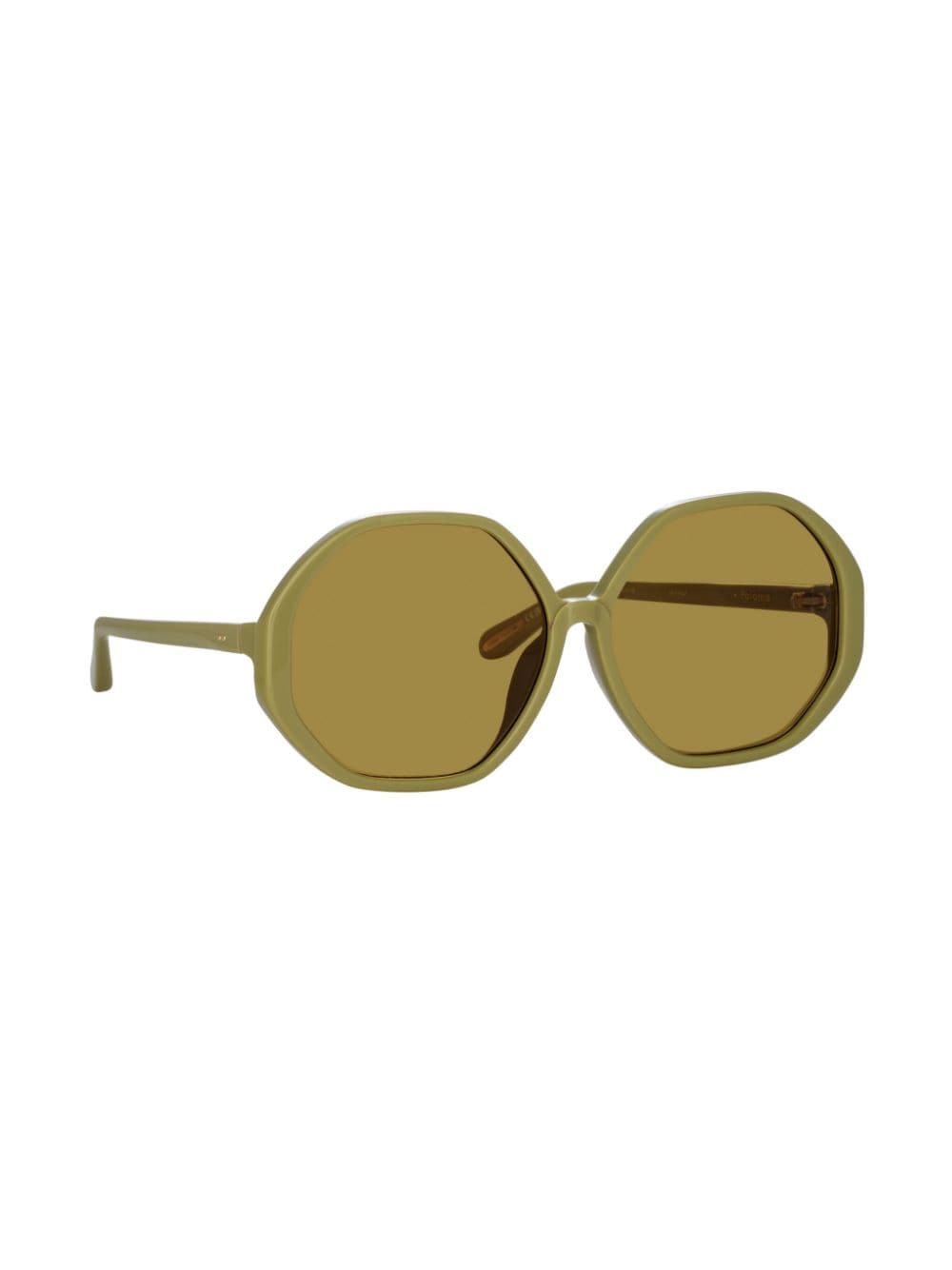 Shop Linda Farrow Paloma Hexagon-frame Sunglasses In Green