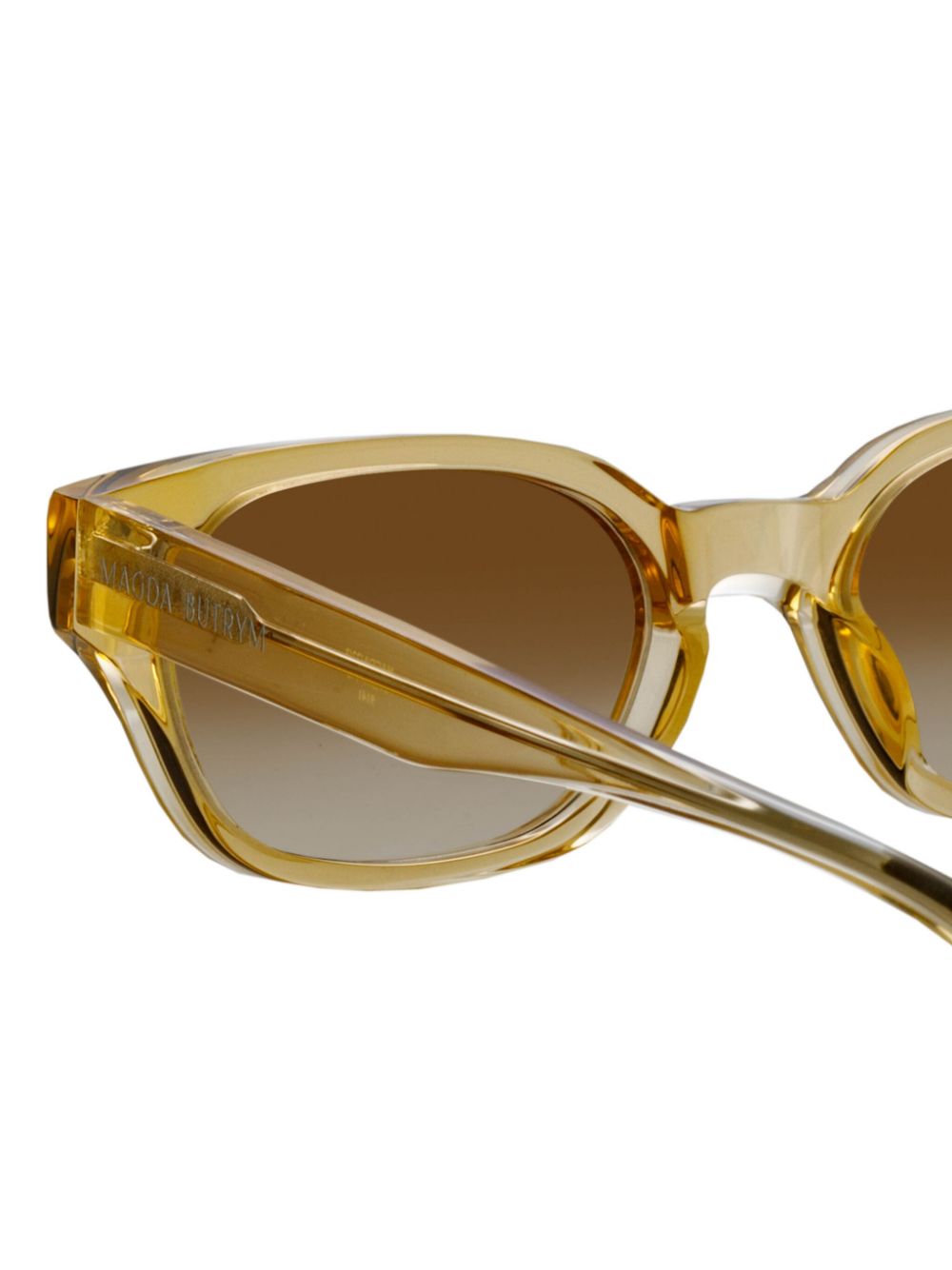 Shop Linda Farrow X Magda Butrym X Magda Butrym Rectangle-frame Sunglasses In Yellow
